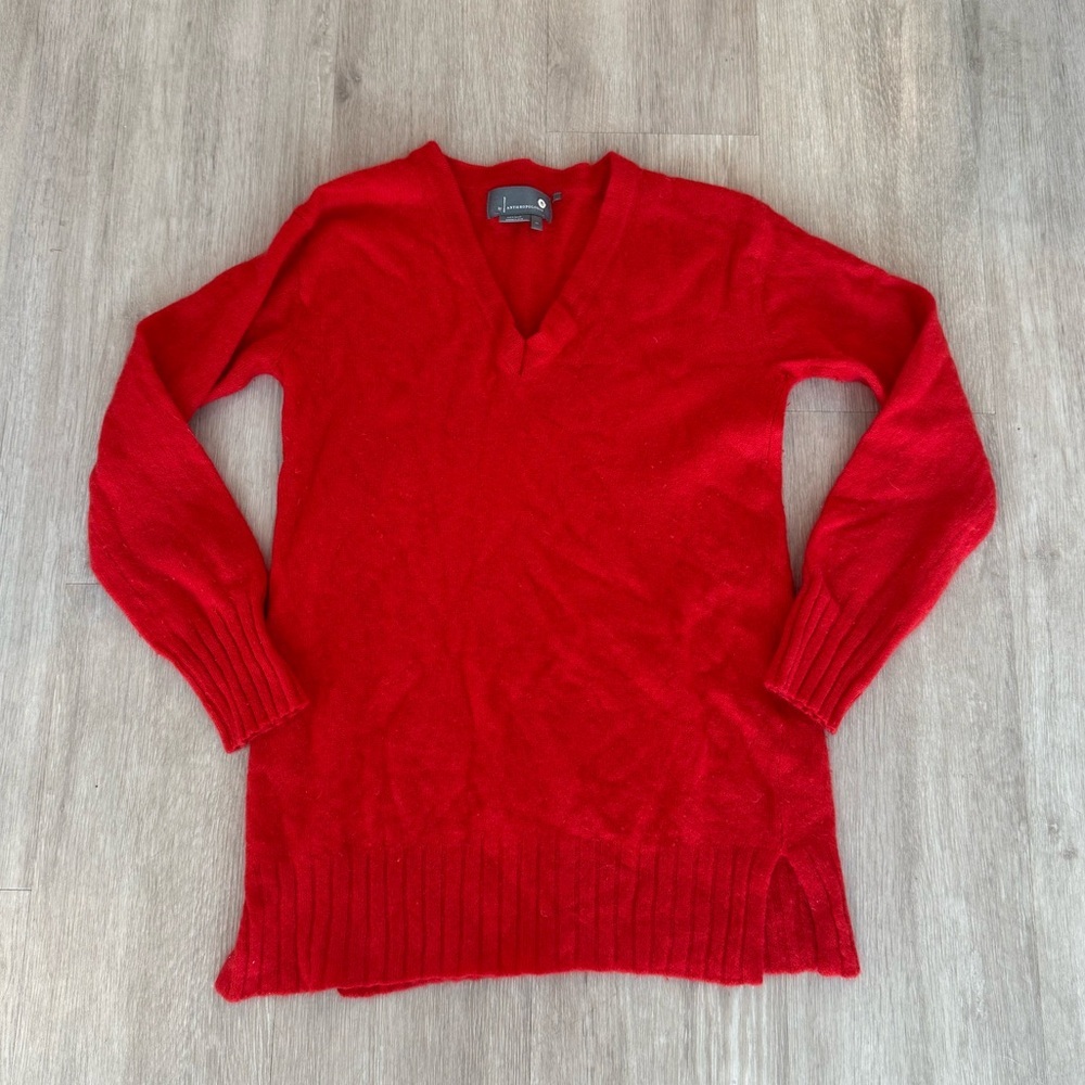 Red Anthropologie Cashmere Sweater